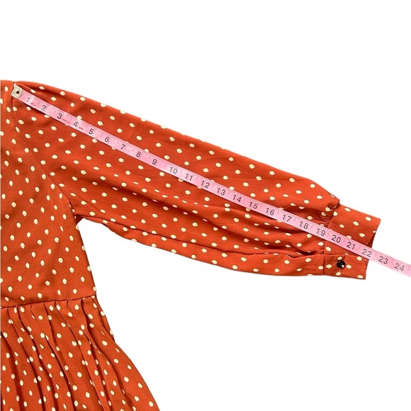 Polka Dot Kate Middleton Inspired Long Sleeve Maxi Shirt Dress - Picture 7 of 10